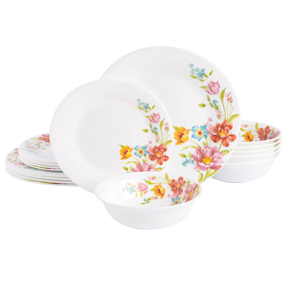 Gibson Home Ultra ten-inch dinner plates demonstrating durable everyday use