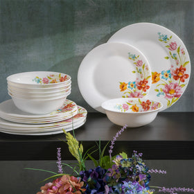 Gibson Home Ultra stackable dinnerware saving cabinet space