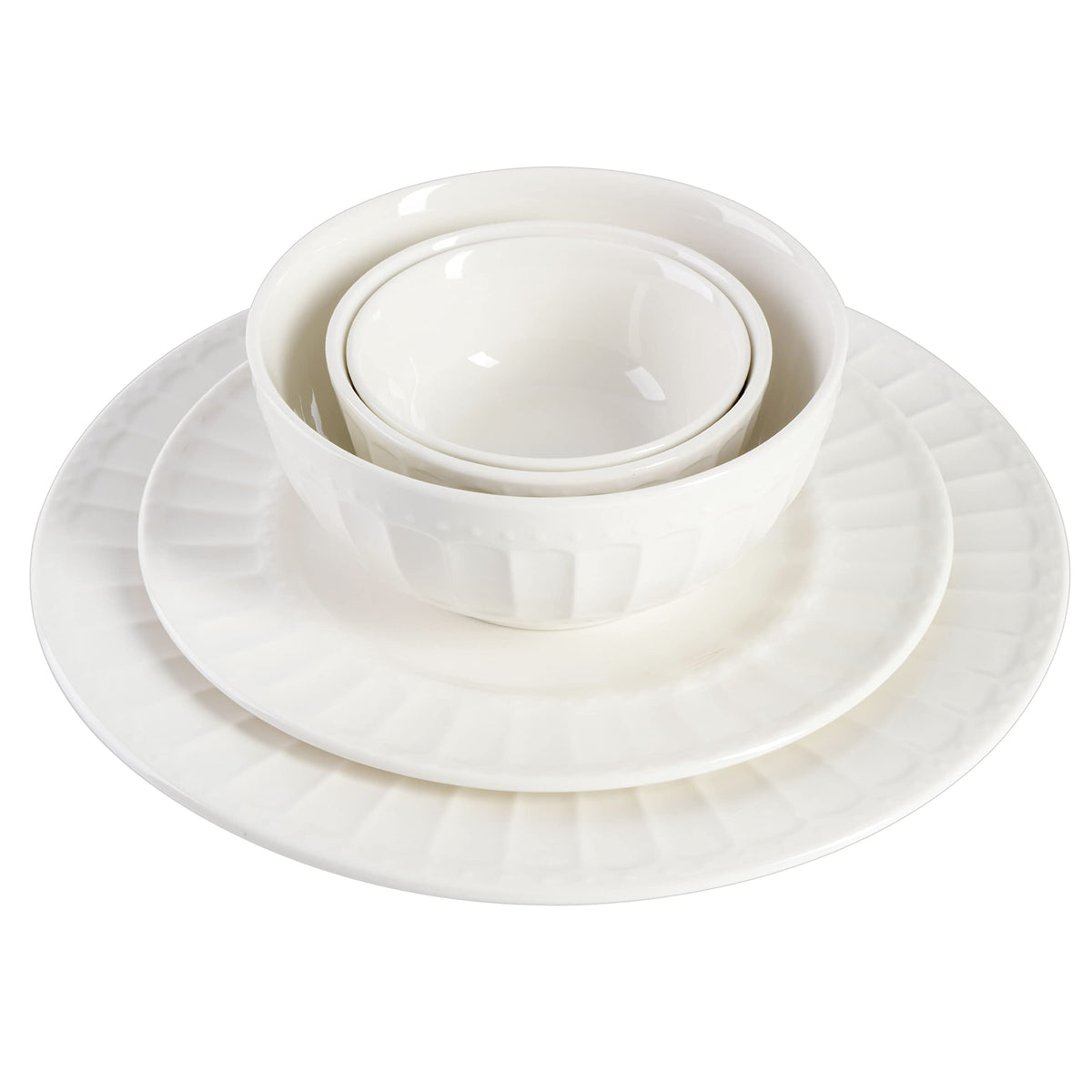 Gibson HomeZen Buffet dinner plates on table for versatile daily dining.