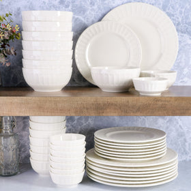 Gibson Home Zen Buffet dishwasher-safe symbol highlights easy cleanup.