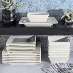 Gibson Home Zen Buffet closeup of white porcelain with smooth finish