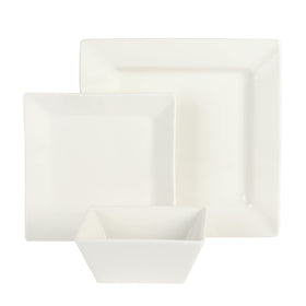 Gibson Home Zen Buffet display of the square dining set in white