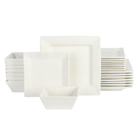 Gibson Home Zen Buffet square white dinner plate for everyday meals