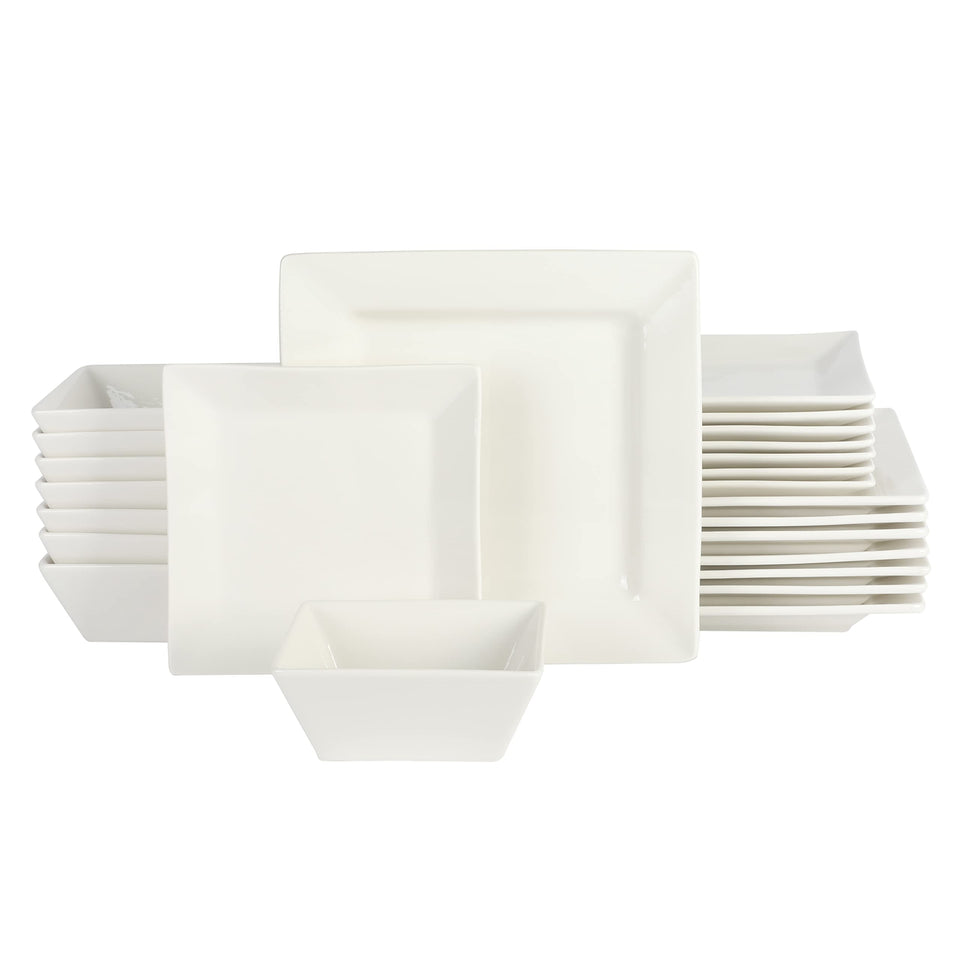 Gibson Home Zen Buffet square white dinner plate for everyday meals