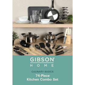 Gibson Home stainless steel cookware with lids ready for versatile, long-lasting stove top cooking