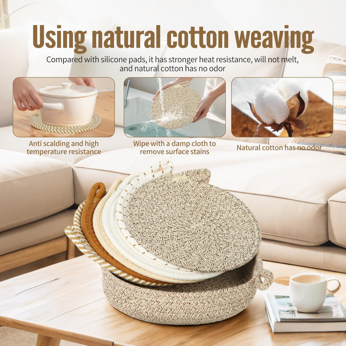 GICDSX Gardenia multiuse hot pad doubles as plate mat