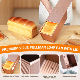 Gicyiit Pullman loaf pan with batter yields uniform slices.