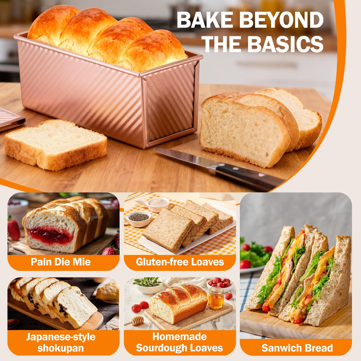Gicyiit Pullman loaf pan oven-ready setup for reliable baking results.
