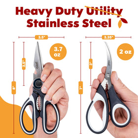 Gidli 8-inch kitchen shears dimensions compare for precision
