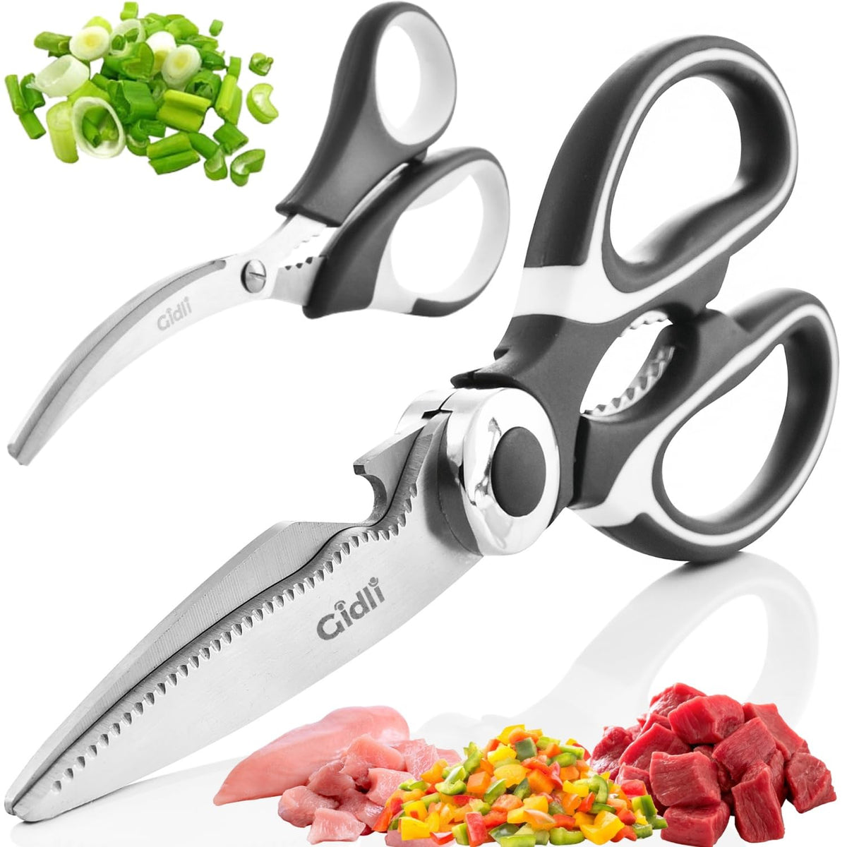 Gidli Kitchen Shears 8-inch heavy-duty blade for precise, tough cuts