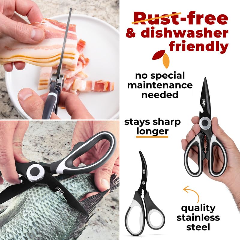 Gidli seafood scissors 7-inch with wide handle ideal for shellfish prep