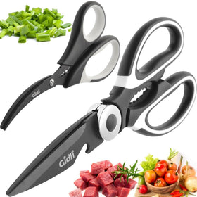 Gidli titanium coated kitchen scissors 2-piece set for tough cuts and versatile prep