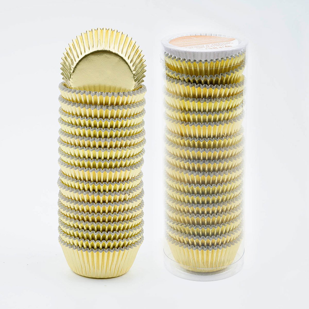 Gifbera baked muffins in gold cups presenting a festive look.