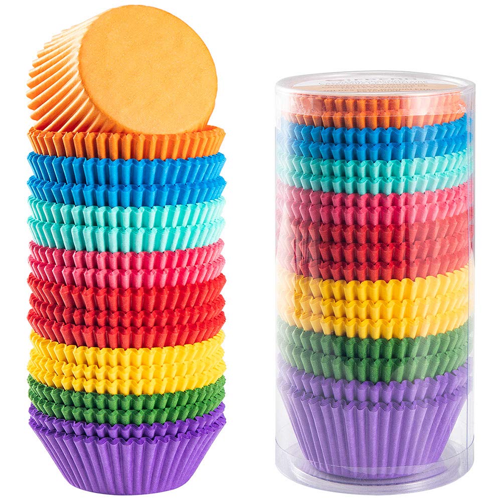 Gifbera Bright Rainbow red cupcake liner for festive treats and easy release