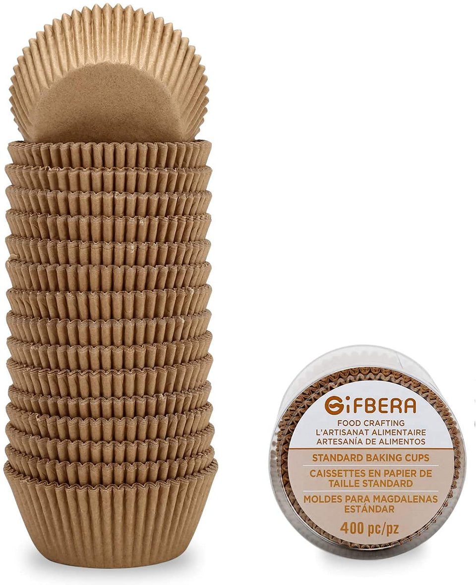 Gifbera natural cupcake liners with 2-inch bottom diameter for standard pans