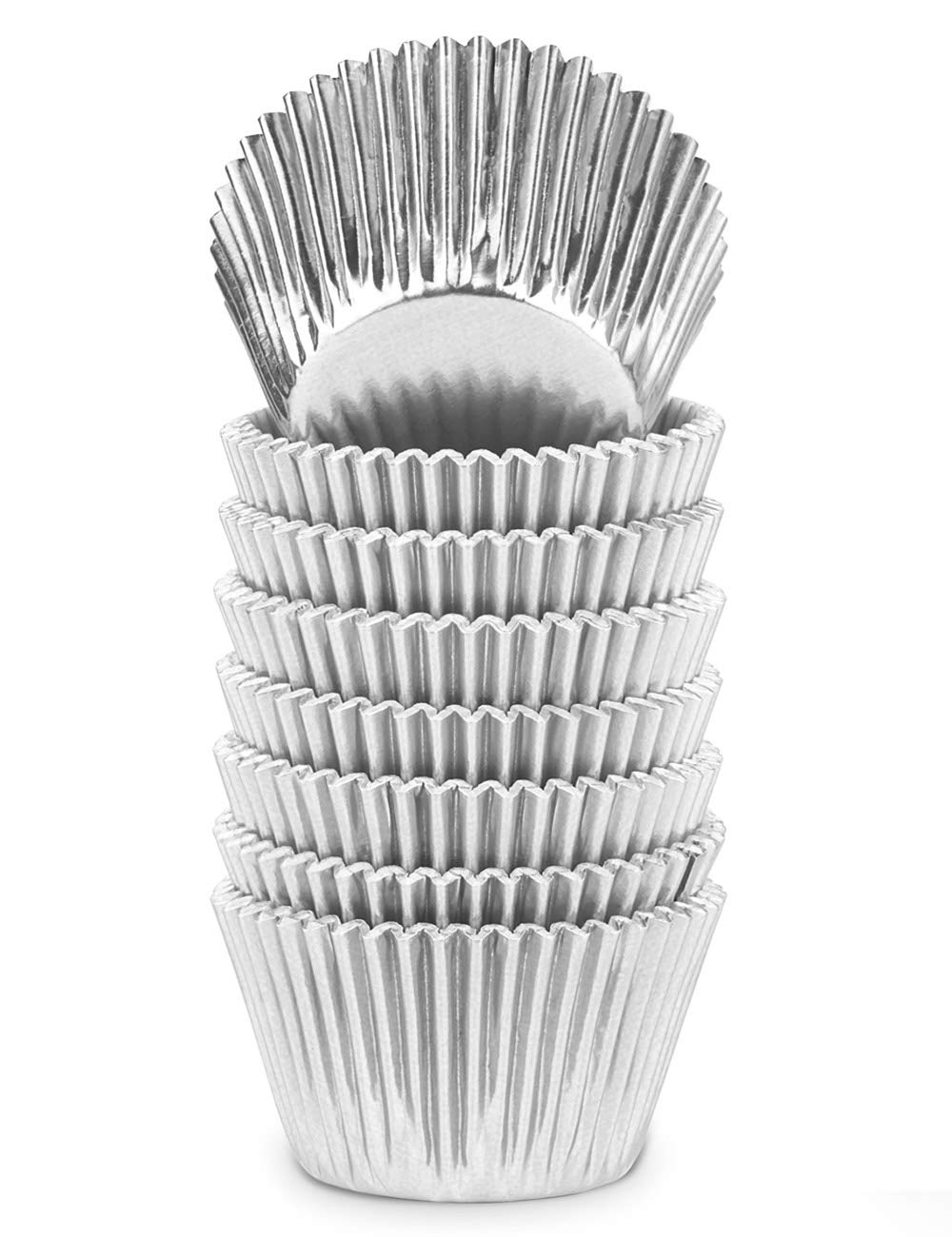 Gifbera silver foil jumbo cupcake liners ideal for festive cupcakes and easy cleanup.