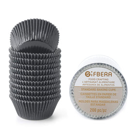 GiFBERA standard black foil cupcake liners pack for uniform baking and clean pans.