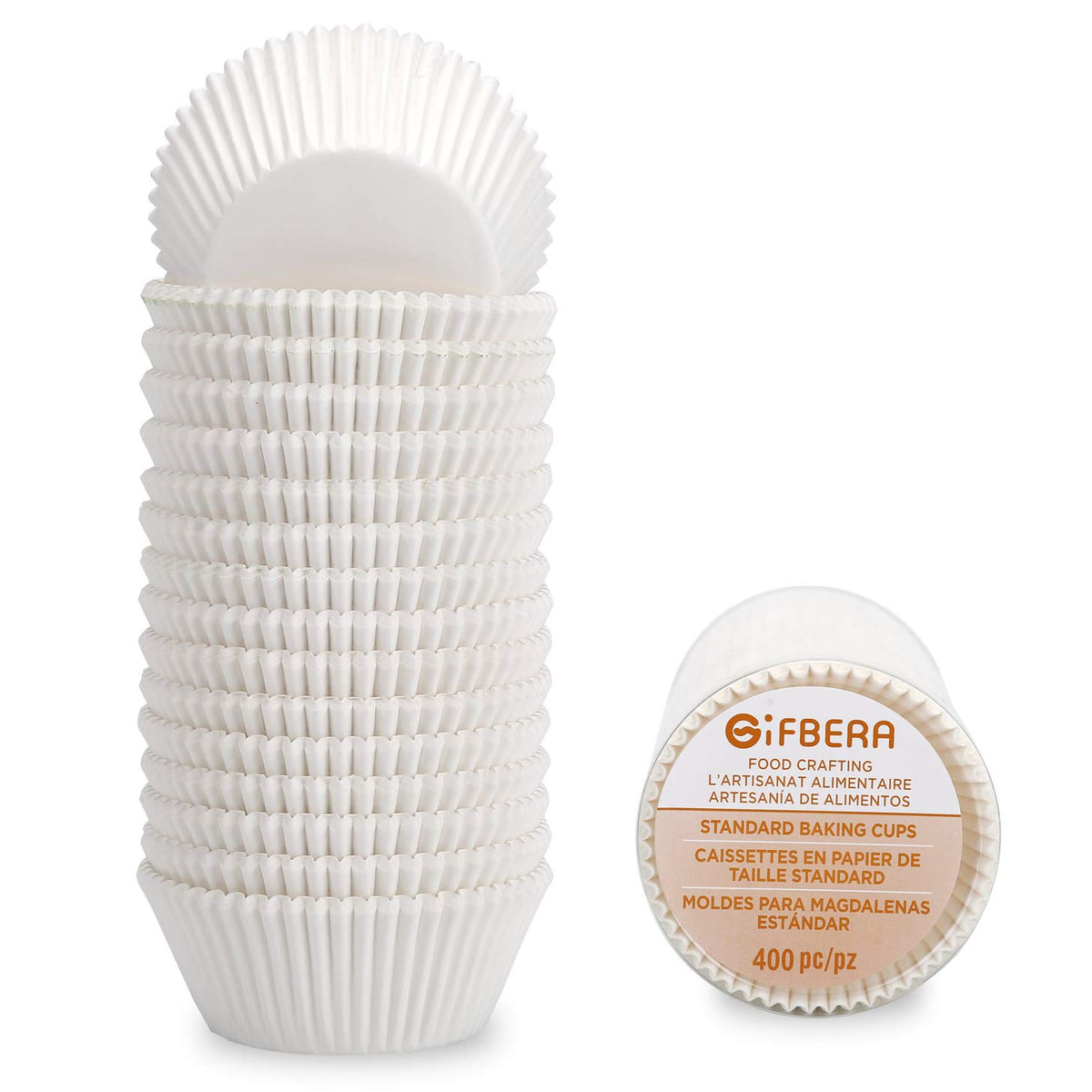 Gifbera white cupcake liners pack of 400 for clean, uniform bake