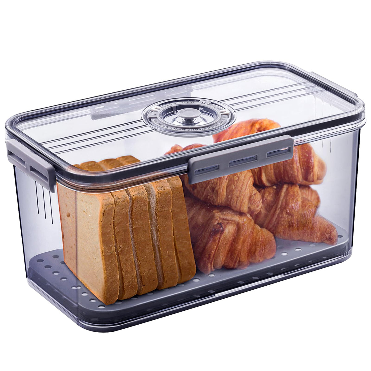 Gifhomfix bread box with airtight lid keeps bread fresh on the counter.