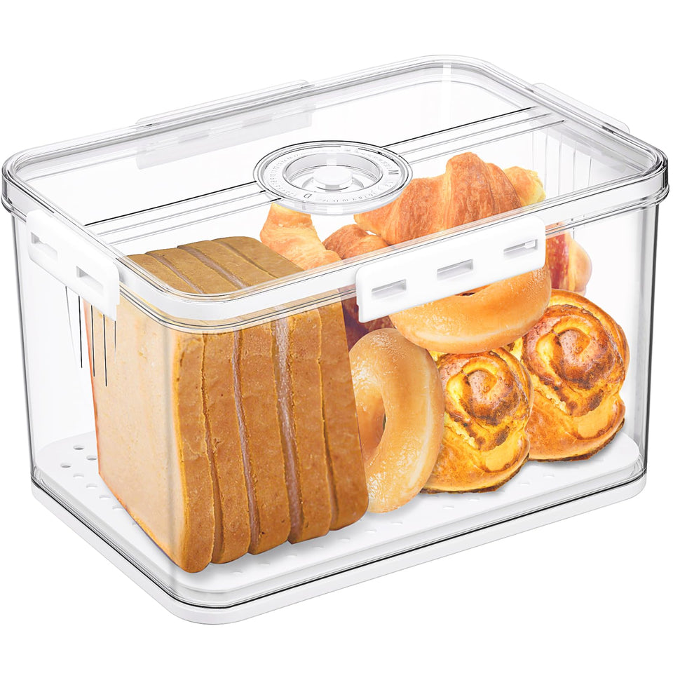 Gifhomfix bread box with airtight seal preserves bread freshness.