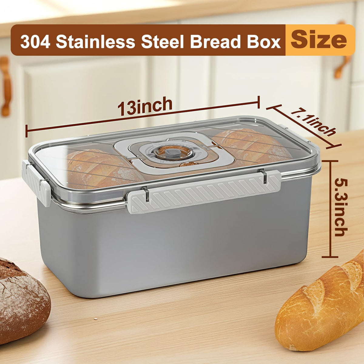 Gifhomfix bread box shows dishwasher-safe construction for easy cleaning.