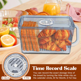 Gifhomfix bread box in grey transparent PET shows contents at a glance.