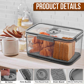 Gifhomfix large-capacity keeper on counter holds bread, muffins, and more.