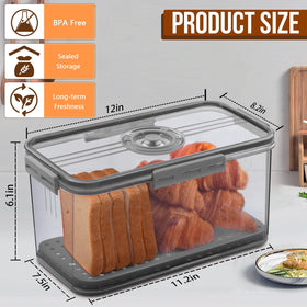 Gifhomfix bread box lid showcasing airtight seal keeps bread aromas intact.