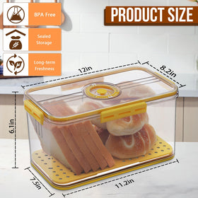 Gifhomfix bread box seals with dial showing time recording feature.