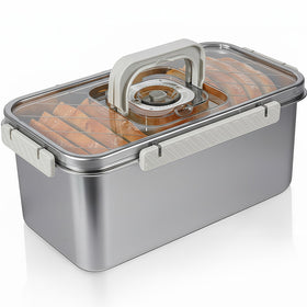 Gifhomfix bread box with stainless steel lid preserves freshness and durability.