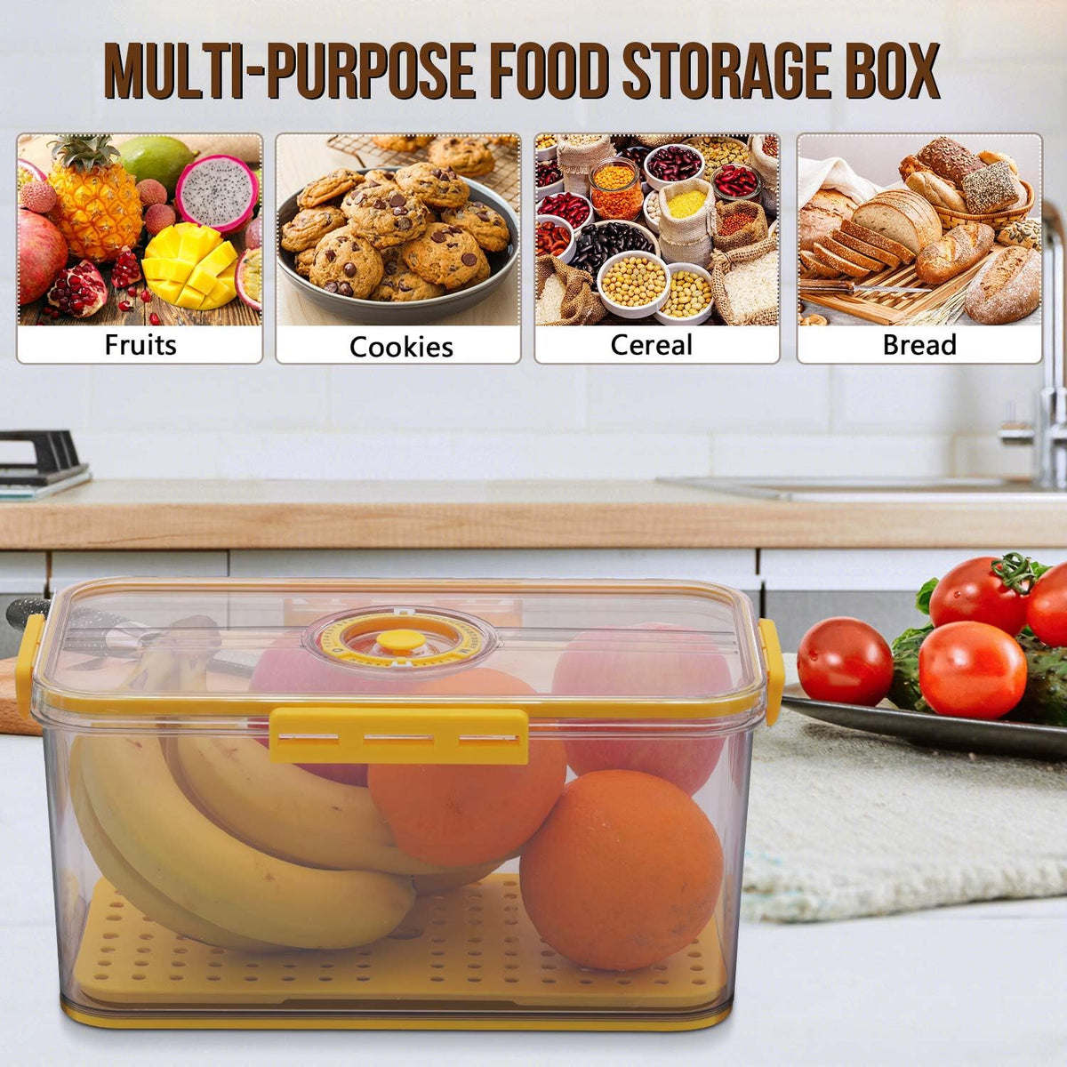 Gifhomfix bread box used for bread and produce storage to stay fresh.