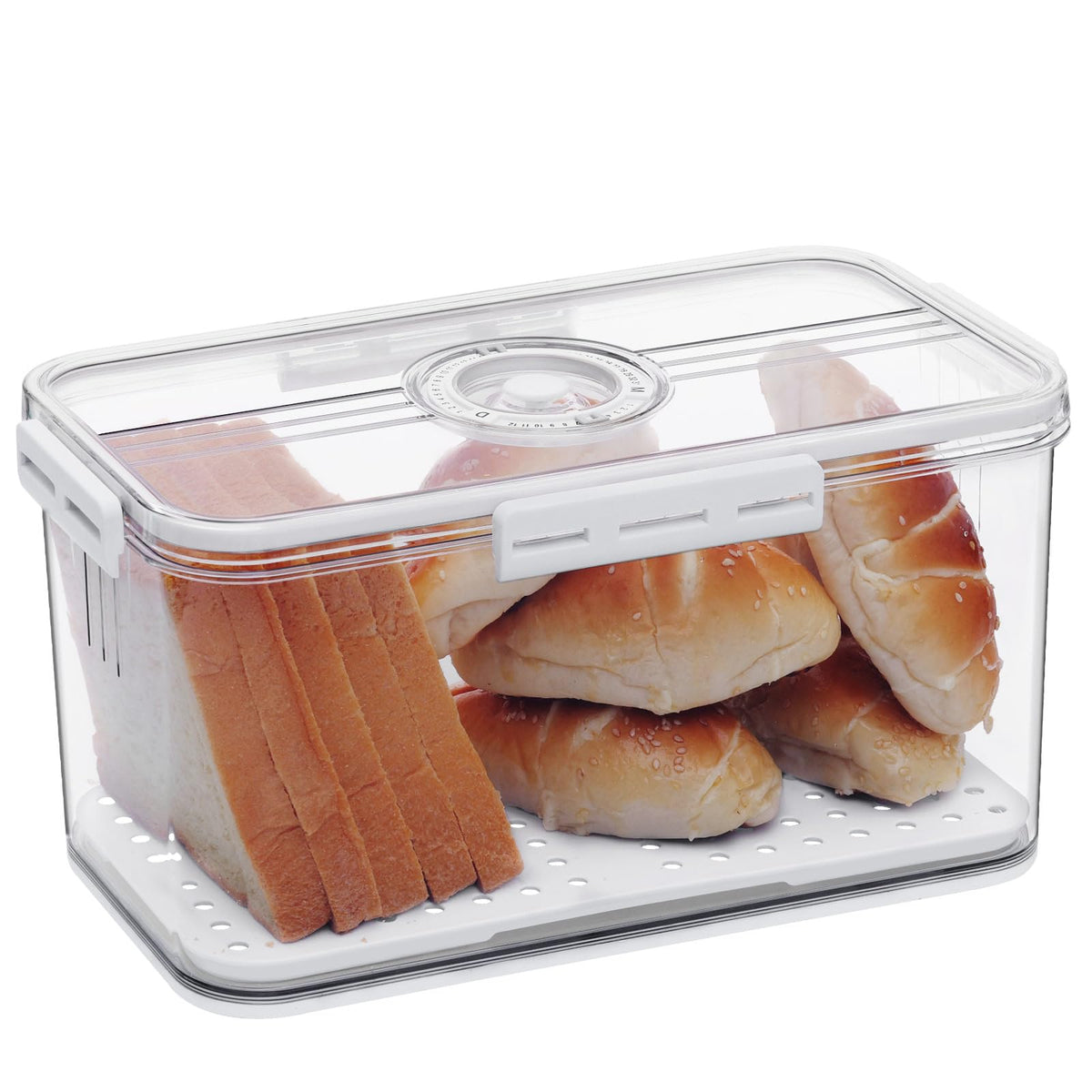 Gifhomfix bread box with time recording dial helps track freshness.