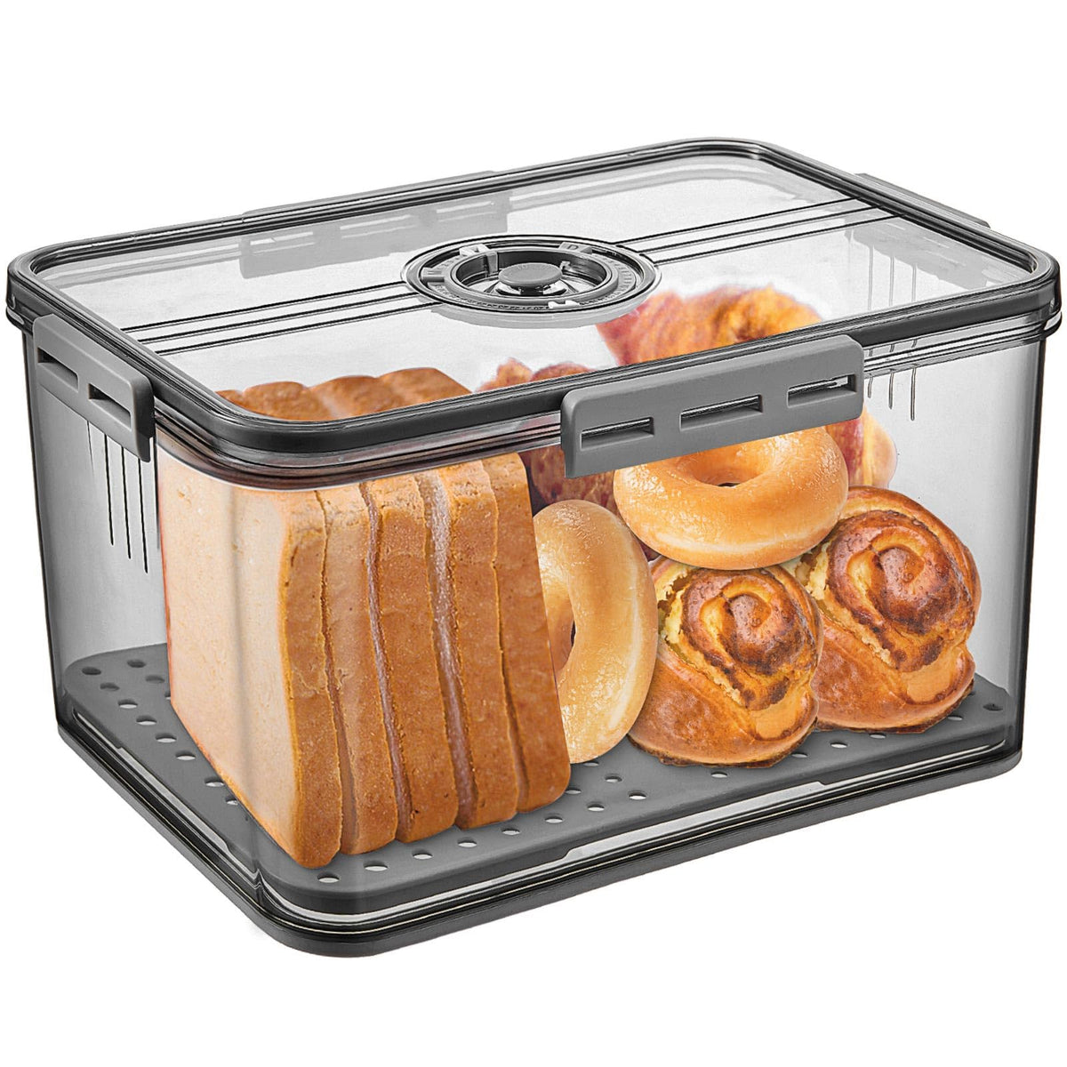 Gifhomfix bread box with time-recording dial preserves freshness for homemade loaves.
