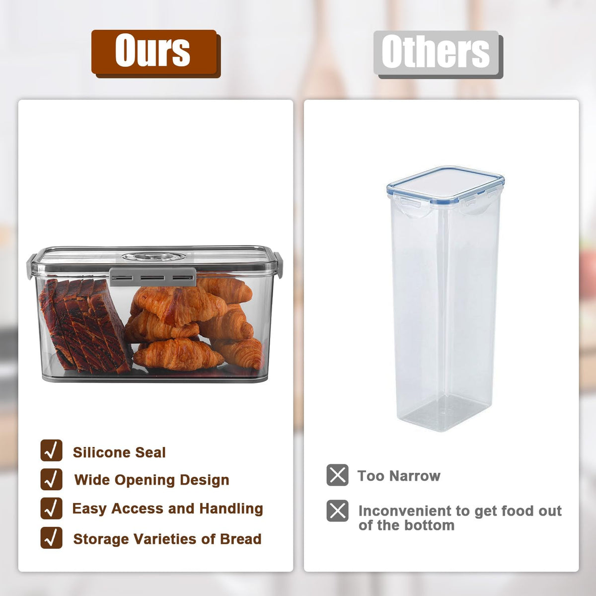 Gifhomfix transparent gray design lets you see contents at a glance.