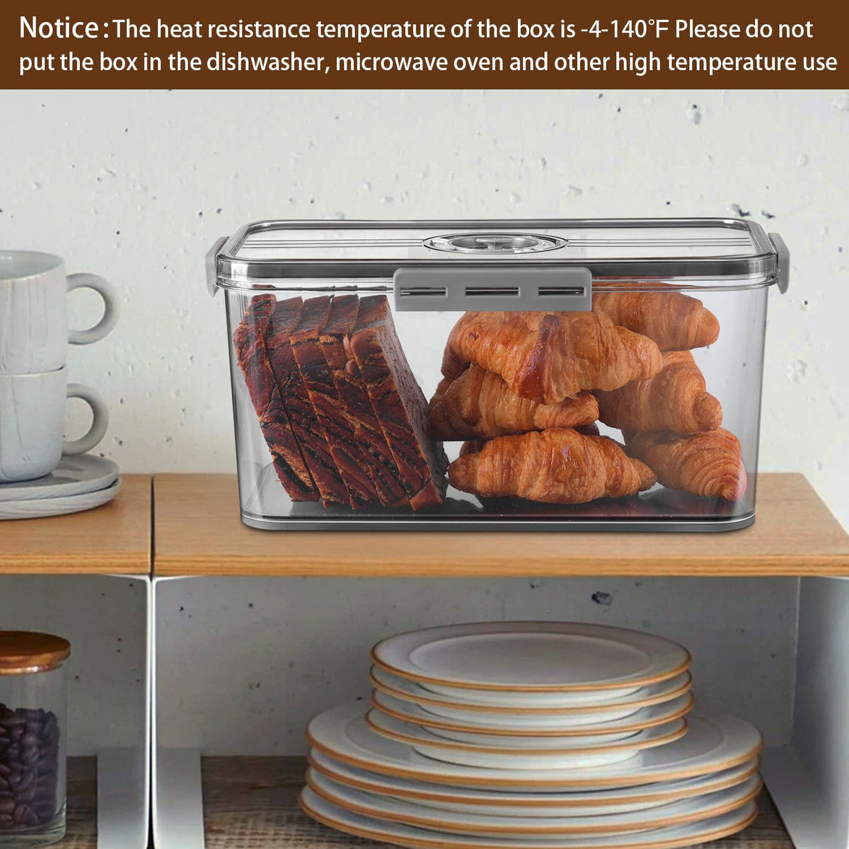 Gifhomfix food-grade storage for bread, fruits, and snacks on the counter.