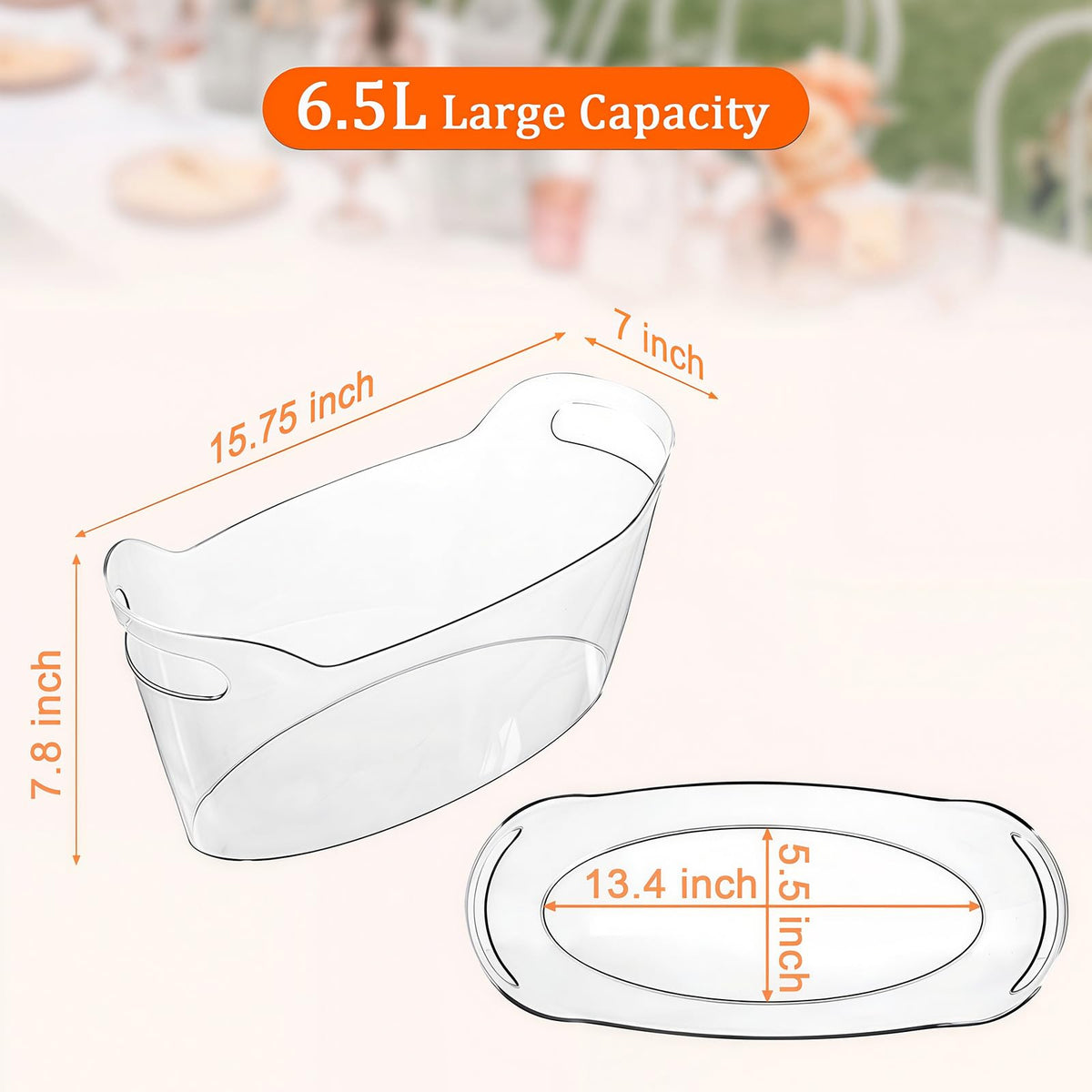 Gifhomfix ice bucket with side handles ready for portable service