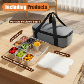 Gifhomfix Snackle Box eight-compartment tray keeps snacks organized on road trips