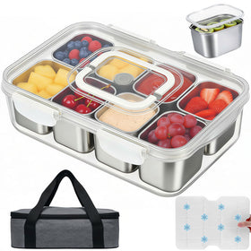 Gifhomfix Snackle Box with ice pack and insulated bag for beach cooling