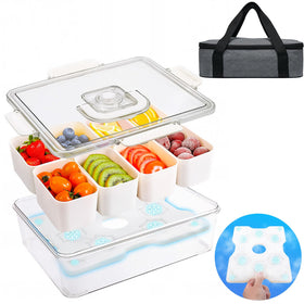 Gifhomfix Snackle Box with ice-pack keeps snacks cool for outdoor outings.