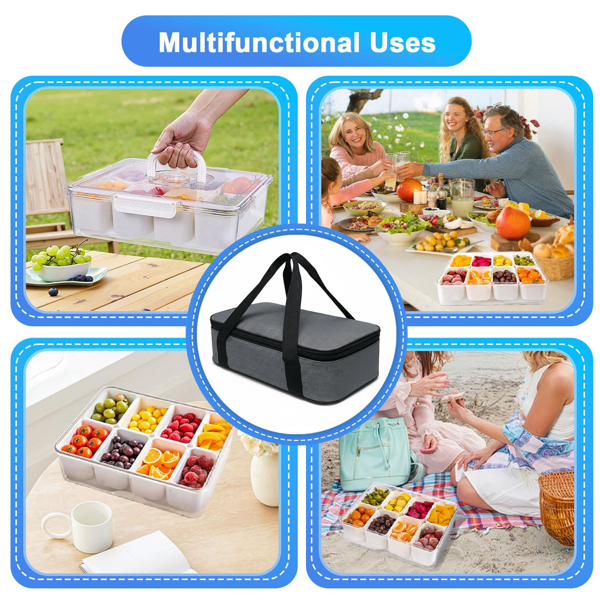 Gifhomfix Snackle Box insulated-bag maintains temperature during outdoor trips.