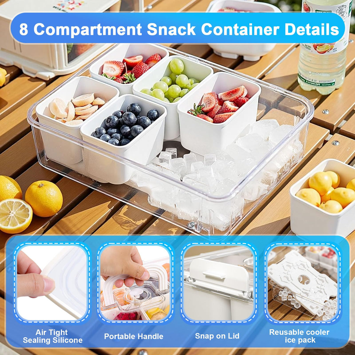 Gifhomfix Snackle Box lid with silicone frame keeps contents fresh.