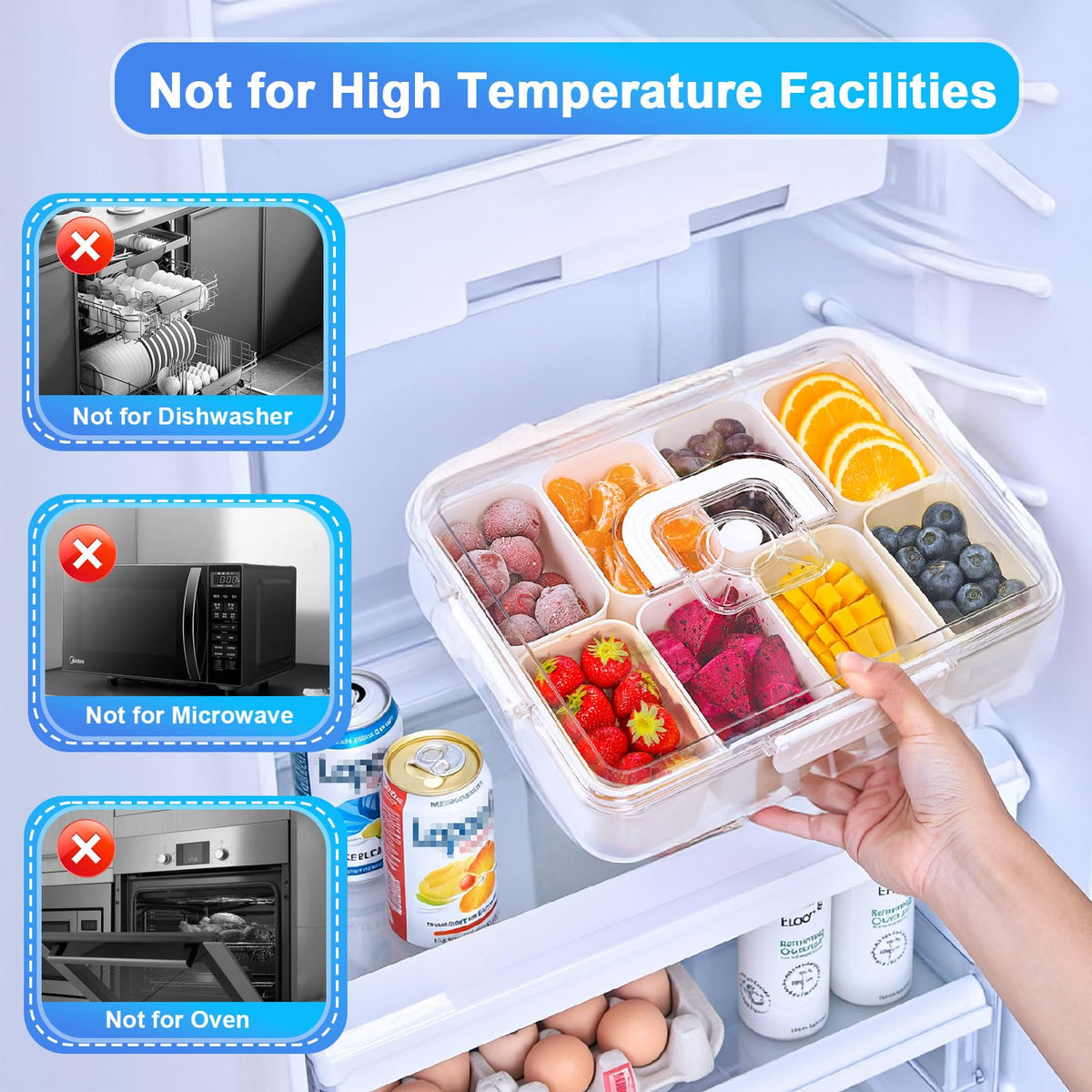 Gifhomfix Snackle Box stackable-design saves space in fridge and luggage.