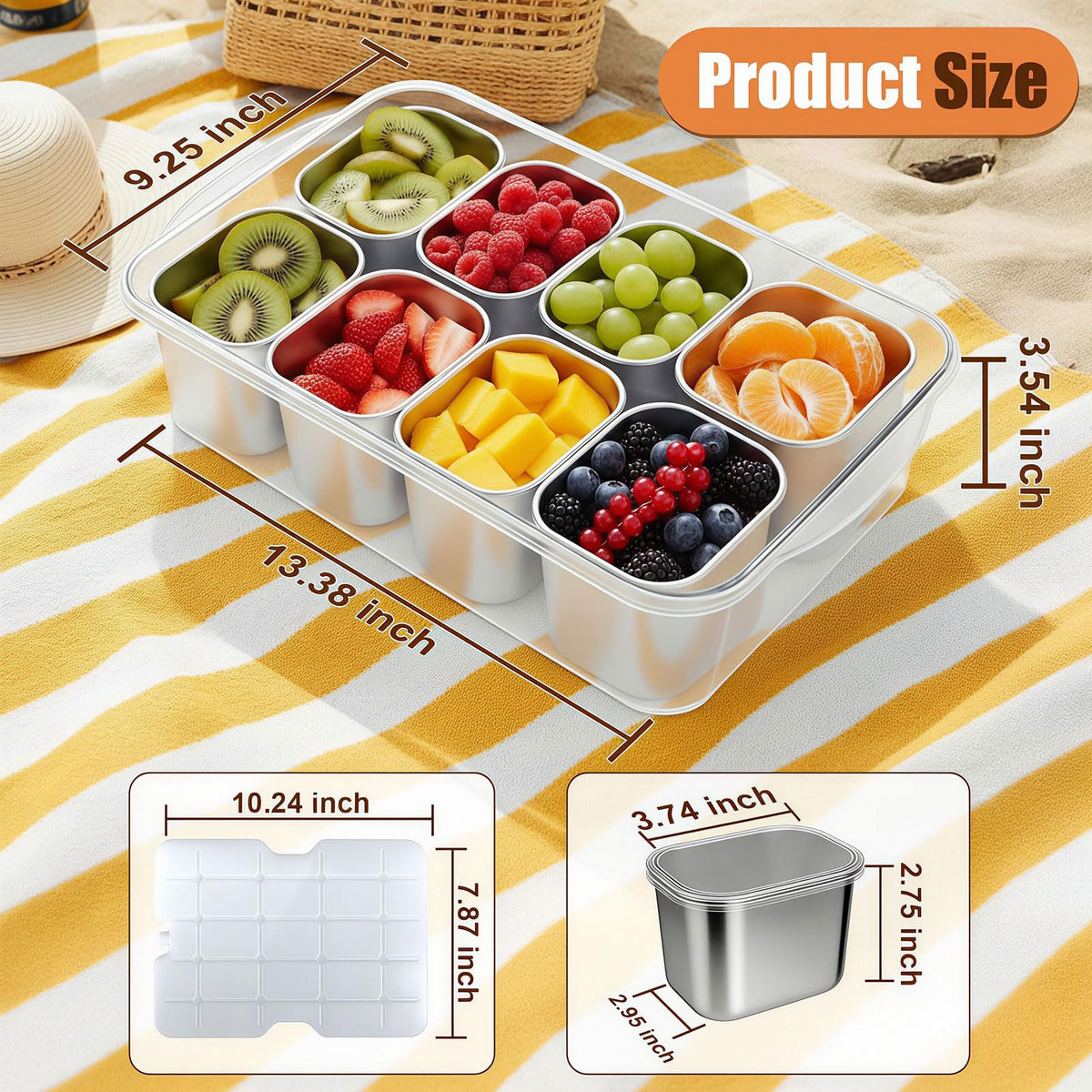 Gifhomfix Snackle Box stainless steel tray offers durability and easy cleaning