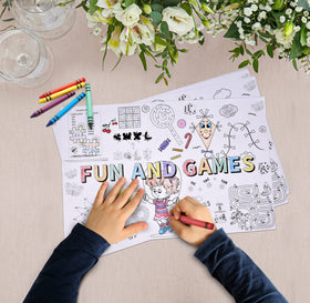 Gift Boutique 11x17 inch placemats with extra drawing space.