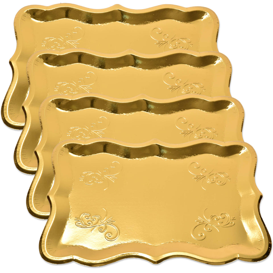 Gift Boutique gold rectangle trays arranged for elegant dessert display at celebrations