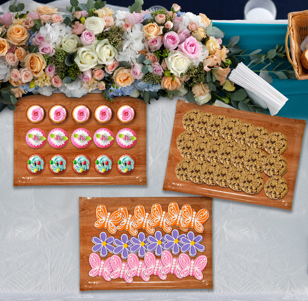 Gift Boutique heavy-duty disposable tray simplifies cleanup after events