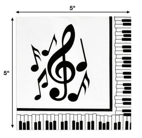 Gift Boutique piano-keys-border napkins add a chic touch to parties.