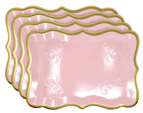 Gift Boutique pink tray with gold rim 9x13 dessert display