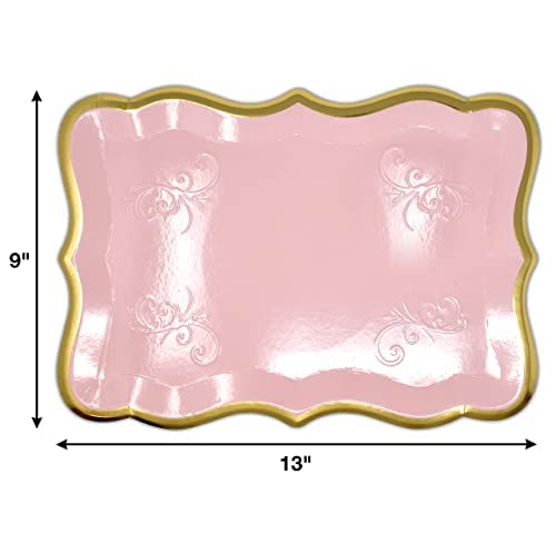 Gift Boutique pink tray with gold rim ideal baby shower display