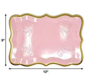 Gift Boutique pink tray with gold rim ideal baby shower display